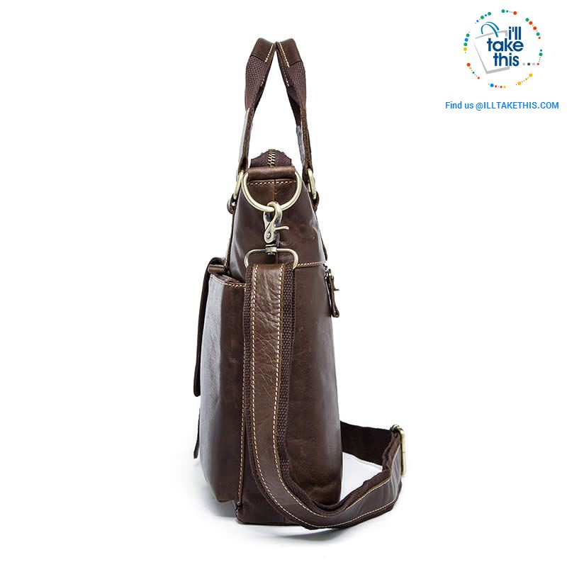 Large Mens Genuine Leather shoulder/Manbag, Ideal male fashion in a Crossbody Bag 4 Colors - I'LL TAKE THIS