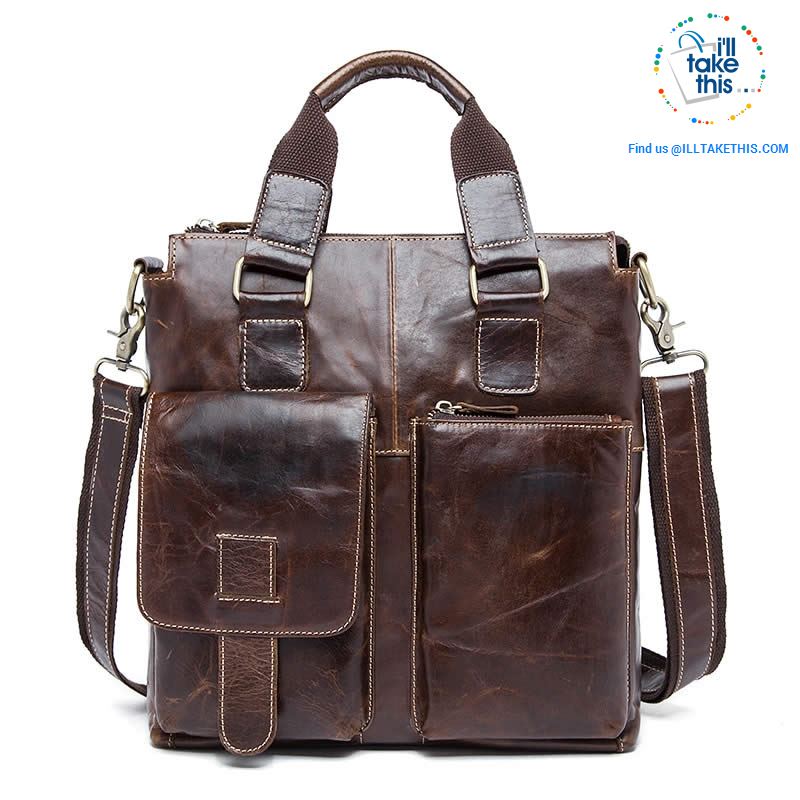 Large Mens Genuine Leather shoulder/Manbag, Ideal male fashion in a Crossbody Bag 4 Colors - I'LL TAKE THIS