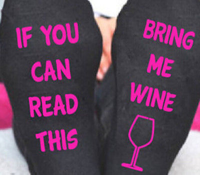 Women's Men's Unisex Socks "If You Can Read This Bring Me A Glass Of_Wine" - I'LL TAKE THIS