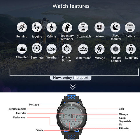 Image of Smart Watch Waterproof B’tooth 4.0. Pedometer Sport Fitness Sports Tracker B’tooth Push iOS/Android/Android - I'LL TAKE THIS