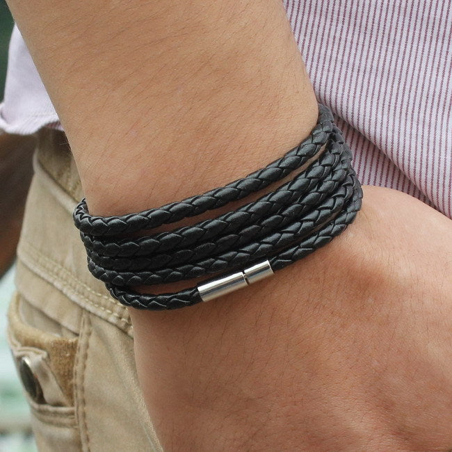 Vegan Leather Bracelet - 5 Laps , Unisex Bracelet, Choose from 10 Color options - I'LL TAKE THIS