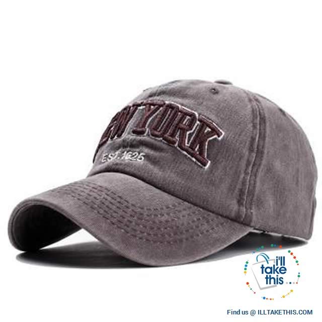 New York embroidery Sand washed 100% cotton baseball caps, Unisex design Caps - 6 Colors - I'LL TAKE THIS
