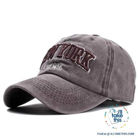 Image of New York embroidery Sand washed 100% cotton baseball caps, Unisex design Caps - 6 Colors - I'LL TAKE THIS