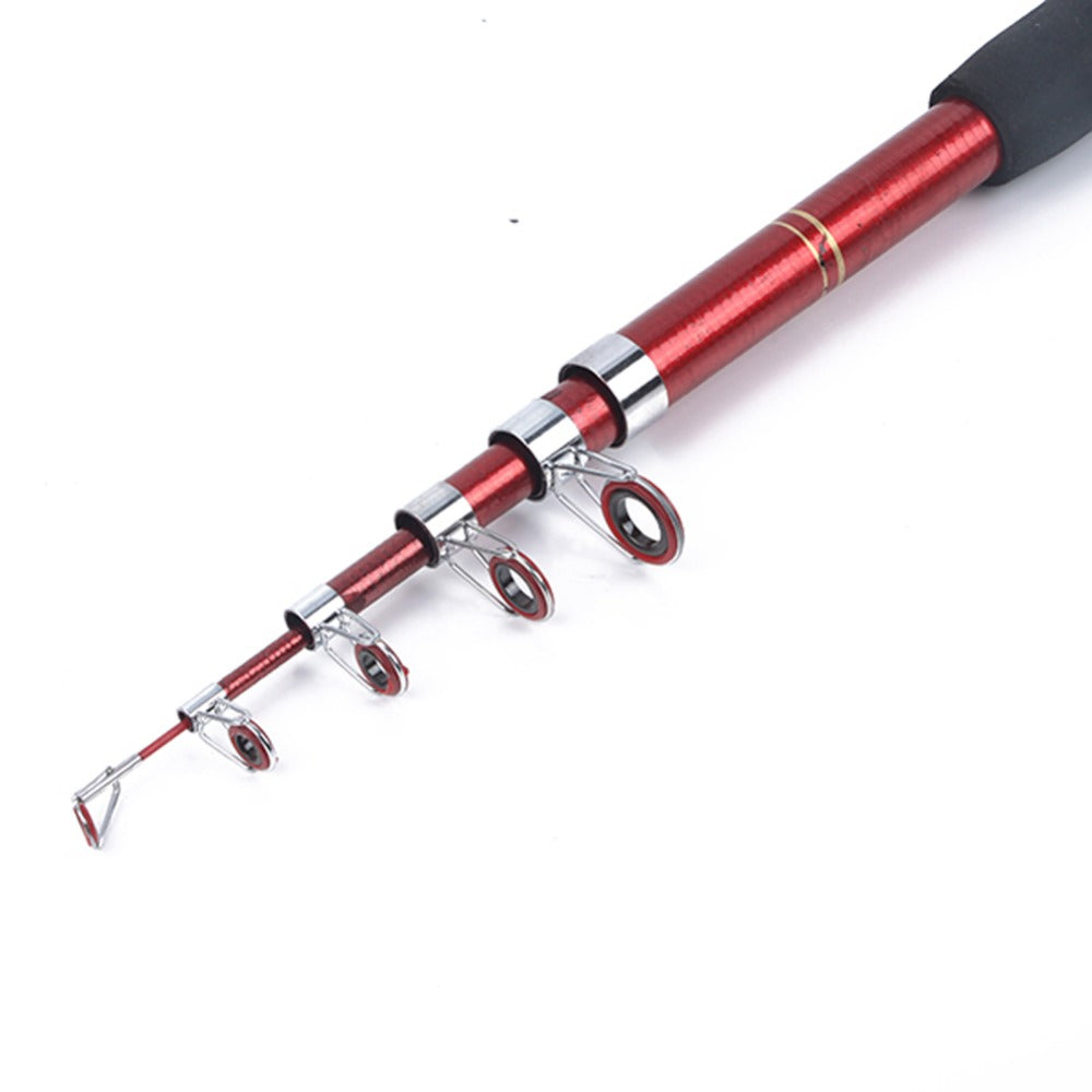 Telescopic Fiberglass fishing Rod in Red/Black IDEAL Fishing Tackle with 6 Sizes - 6ft/11.8ft - I'LL TAKE THIS