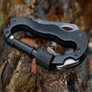 Aluminum Climbing Carabiner Multi Tool Outdoor Multi-function EDC Tool 5 in 1 with Screwdriver