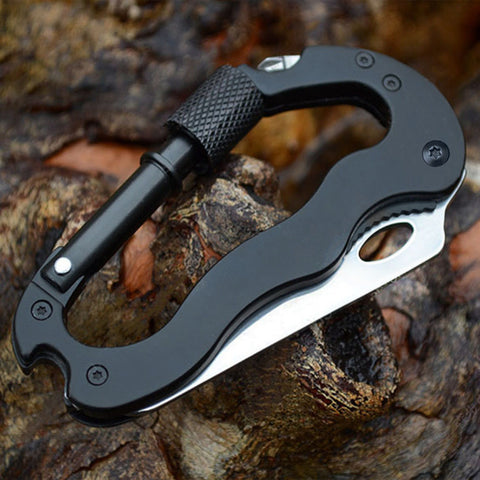 Image of Aluminum Climbing Carabiner Multi Tool Outdoor Multi-function EDC Tool 5 in 1 with Screwdriver - I'LL TAKE THIS