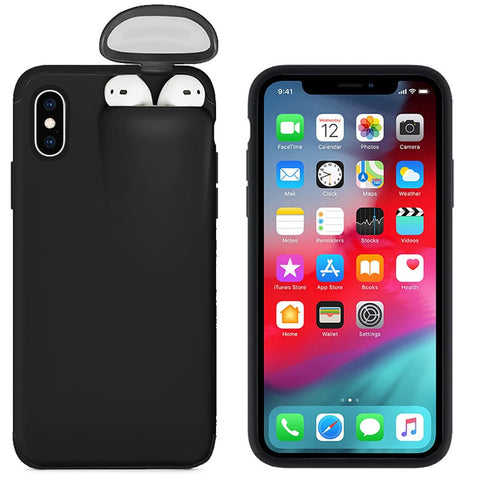 Image of Apple iPhone Protective Case with AirPod Capsule - iPhone 11 Pro Max XR XS Max 6 6s 7 8 Plus