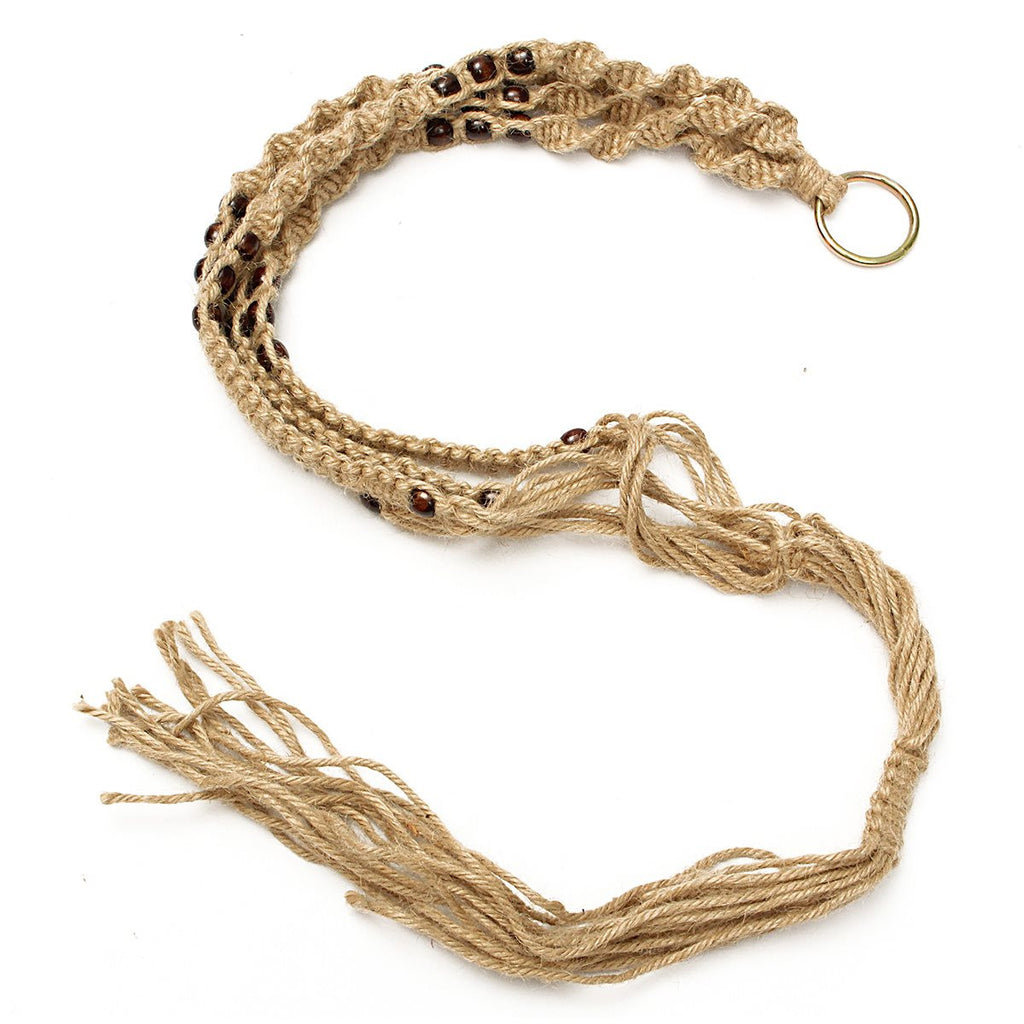 Gorgeous Handmade Macrame Plant Hanger Pot Holder 4 Leg Jute Rope Brown 40' - I'LL TAKE THIS