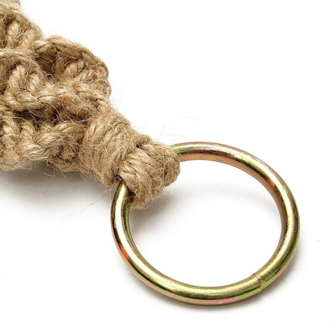 Image of Gorgeous Handmade Macrame Plant Hanger Pot Holder 4 Leg Jute Rope Brown 40' - I'LL TAKE THIS