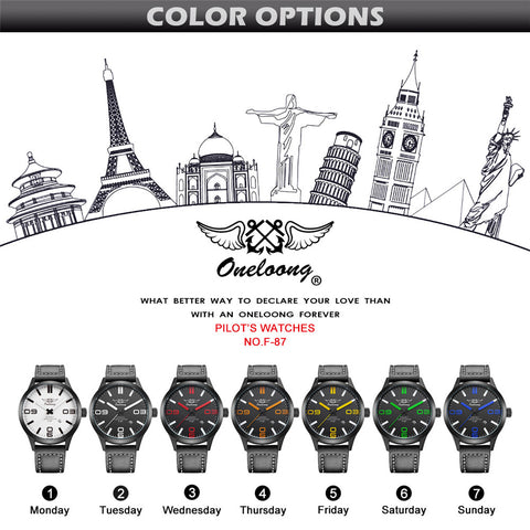 Image of Aviation Pilot Men's Watch, fashion leather strap. Military Quartz Mens Sport Watches in 7 colors - I'LL TAKE THIS