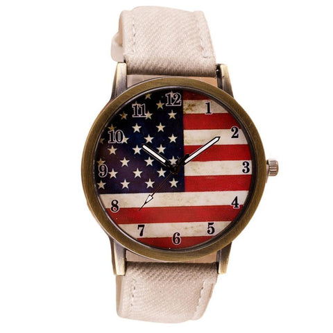 Image of ⌚ American Flag Retro Quartz Watches Unisex Vintage Leather Band - I'LL TAKE THIS