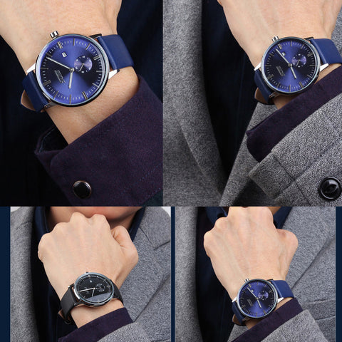 Image of Male fashion Classic Luxury Watches quartz movement watch with Genuine leather band. - I'LL TAKE THIS