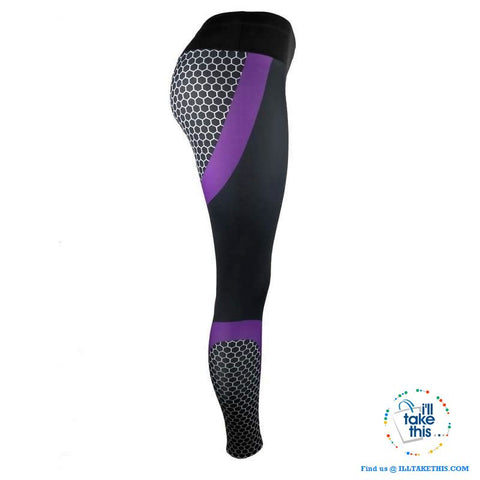 Image of Sheer Honeycomb print Women's Leggings/Work Out Pants - 8 Colored Options - I'LL TAKE THIS