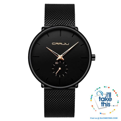 Image of Sleek all black Men's Signature Watches - Quartz movement, water resistance men's watch π¨ - I'LL TAKE THIS