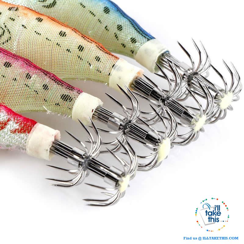 TEN Pack of Multicolored Squid Jigs Fishing Lures, Ideal hardbait for any Anglers - I'LL TAKE THIS