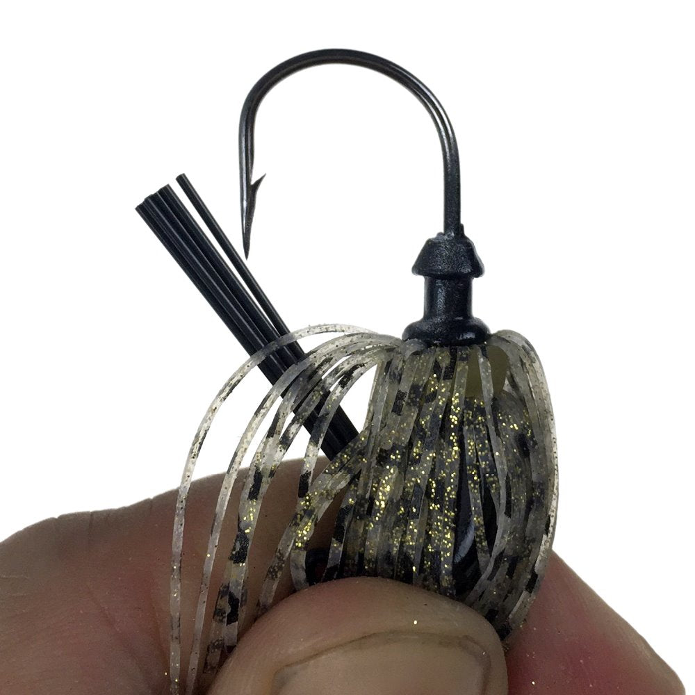 BIG BASS Fishing Jigs Mix Color Rubber Skirt Lure in a 10 PACK with Swim Buzz Metal Lead Jig Heads - I'LL TAKE THIS