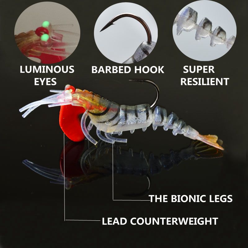 Shrimp/Prawn Life-Like artificial Fishing Lures with 3 varied weight 7g/13g/19g - I'LL TAKE THIS