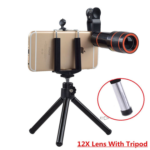 Image of Smartphone 12X Zoom Telescope + 3 in 1 - Fisheye Wide Angel Macro Lens in Kit form - I'LL TAKE THIS