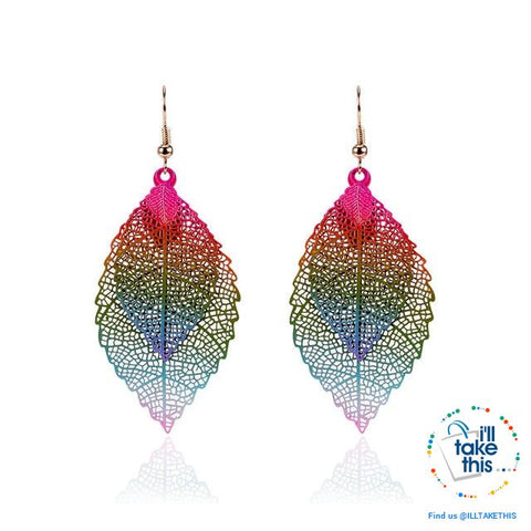 Image of Vintage Style Double Leaves Dangling Earrings with Six color options ๐ - I'LL TAKE THIS