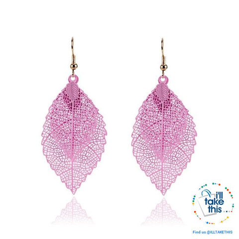 Image of Vintage Style Double Leaves Dangling Earrings with Six color options ๐ - I'LL TAKE THIS