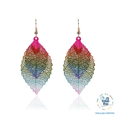 Image of Vintage Style Double Leaves Dangling Earrings with Six color options ๐ - I'LL TAKE THIS