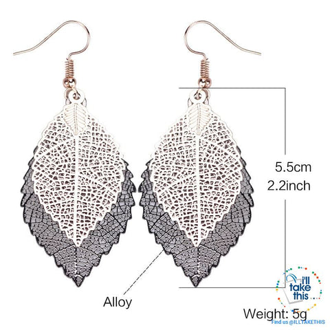 Image of Vintage Style Double Leaves Dangling Earrings with Six color options ๐ - I'LL TAKE THIS