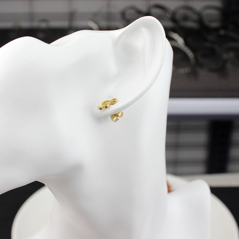 Cute Treble Clef music stud earrings Petite Gold plated stainless steel - I'LL TAKE THIS