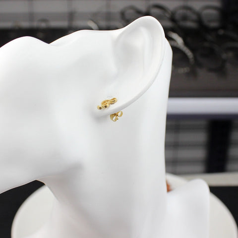 Image of Cute Treble Clef music stud earrings Petite Gold plated stainless steel - I'LL TAKE THIS