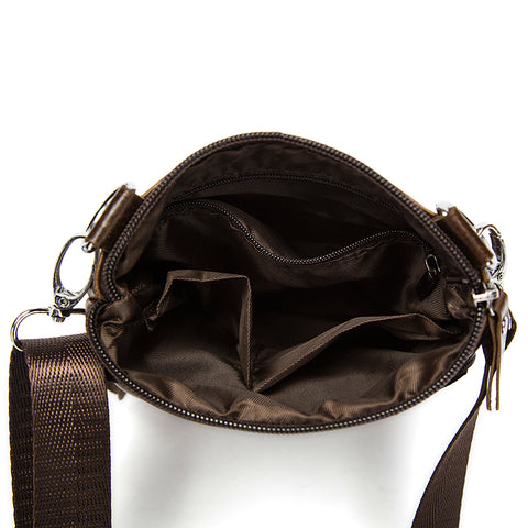 Image of Man Bag in Genuine Leather - Small Messenger Bag with Shoulder Strap/Cross-body - 5 Colors - I'LL TAKE THIS