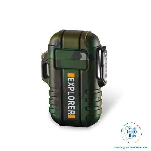 Image of Waterproof USB Rechargeable Electronic Lighter with  Dual Arc ignition, ideal Fire Starter - I'LL TAKE THIS