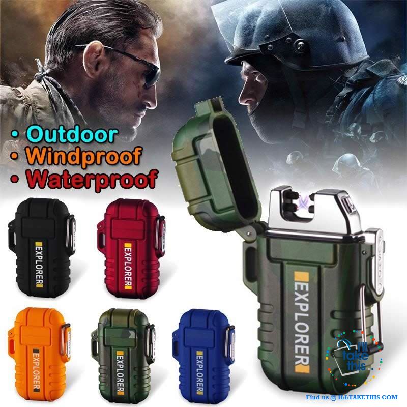 Waterproof USB Rechargeable Electronic Lighter with  Dual Arc ignition, ideal Fire Starter - I'LL TAKE THIS