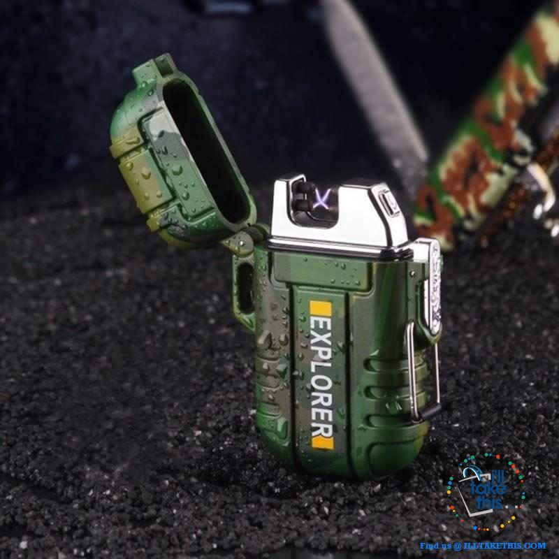 Waterproof USB Rechargeable Electronic Lighter with  Dual Arc ignition, ideal Fire Starter - I'LL TAKE THIS