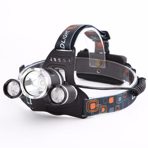 Image of XML 3*T6 5000LM 4 Modes Single LED Headlamp Black - I'LL TAKE THIS