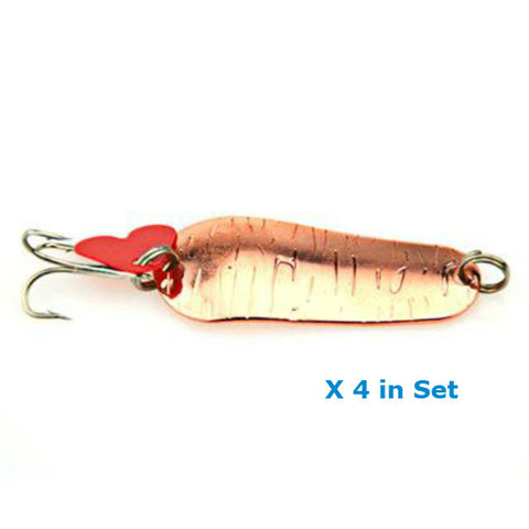 Image of Fishing Lures - Wobblers Spinners Metal Spoon Bait Wobbler Artificial Tackle Kit - Set of 4 - I'LL TAKE THIS