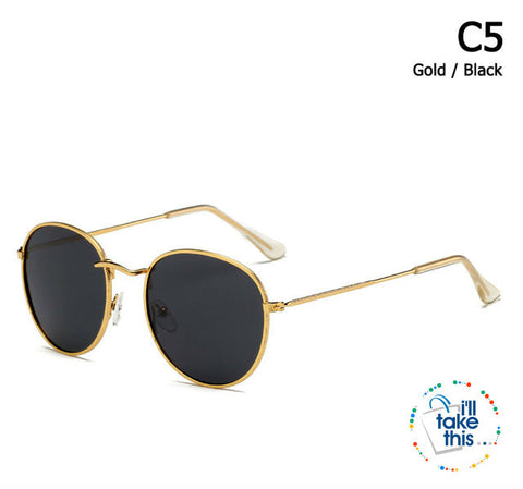 Image of Vintage Classic 3447 Round Metal Style Polarized Sunglasses Unisex Vintage Retro Sunglasses - I'LL TAKE THIS
