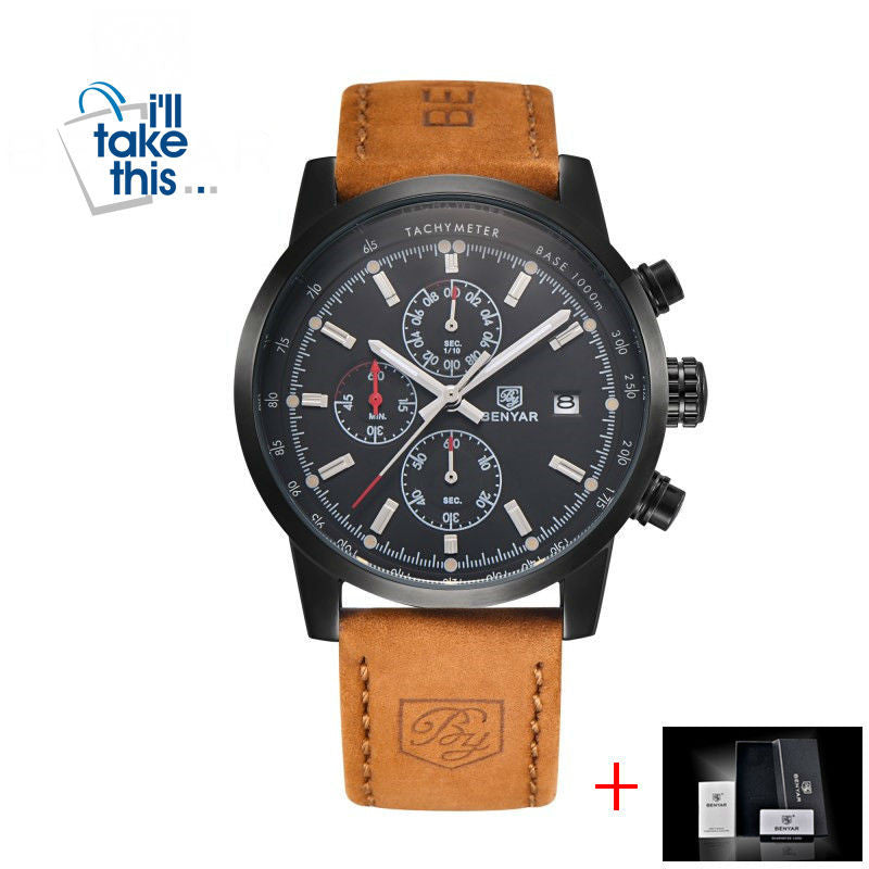 Mens Watches Luxury Sport Wristwatch Chronograph Quartz movement Watch ⌚ - I'LL TAKE THIS