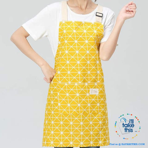 Image of Eco-friendly Cotton Linen Aprons with 2 deep pockets, 7 Designs - I'LL TAKE THIS