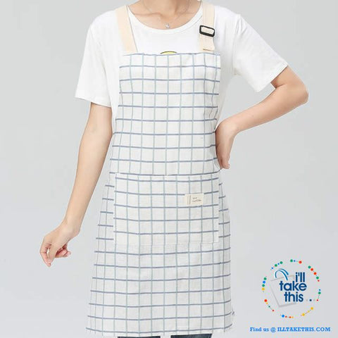 Image of Eco-friendly Cotton Linen Aprons with 2 deep pockets, 7 Designs - I'LL TAKE THIS