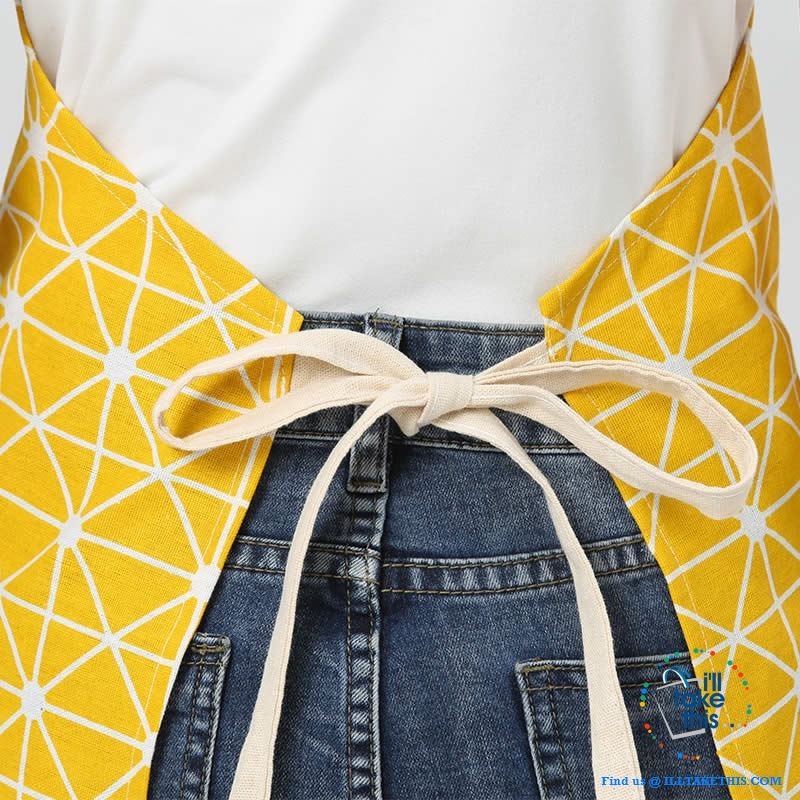 Eco-friendly Cotton Linen Aprons with 2 deep pockets, 7 Designs - I'LL TAKE THIS