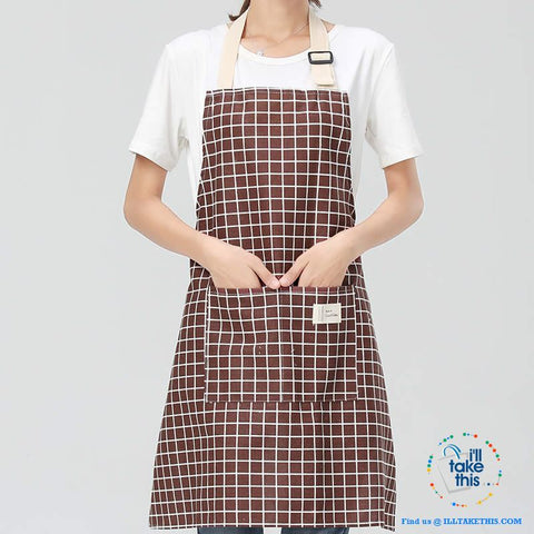 Image of Eco-friendly Cotton Linen Aprons with 2 deep pockets, 7 Designs - I'LL TAKE THIS