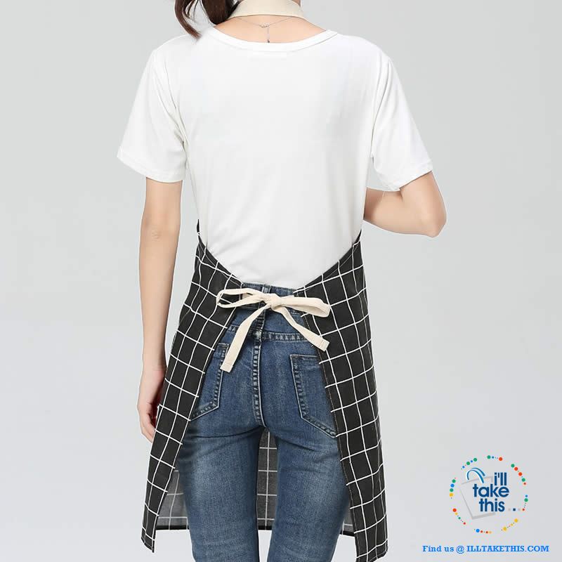 Eco-friendly Cotton Linen Aprons with 2 deep pockets, 7 Designs - I'LL TAKE THIS
