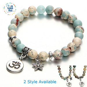 Vintage Yoga Strand Bracelets' - Natural Stone Handmade Unisex Wristband Beads - I'LL TAKE THIS