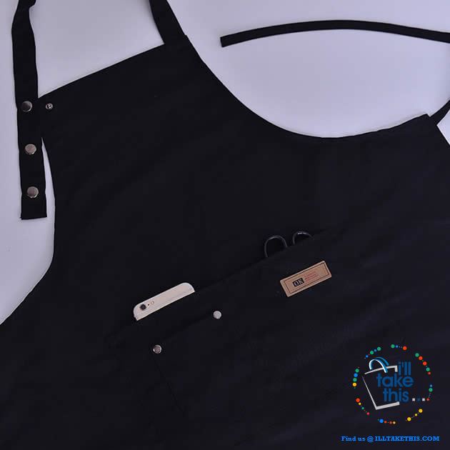 100% Cotton Cooking Apron Full width pocket plus a front docket/utensil pouch - 4 Colors - I'LL TAKE THIS