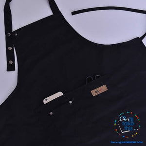 100% Cotton Cooking Apron Full width pocket plus a front docket/utensil pouch - 4 Colors
