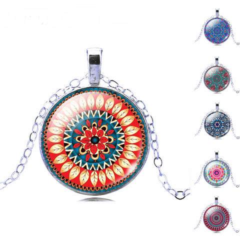 Image of Vintage Silver or Bronze Plated Symbol Buddhism Zen Mandala Flower Pendant + FREE Necklace - I'LL TAKE THIS