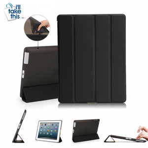 Apple ipad 2, 3, 4 Case Auto Sleep /Wake Up Flip Vegan Leather Cover - Smart Stand Holder Case