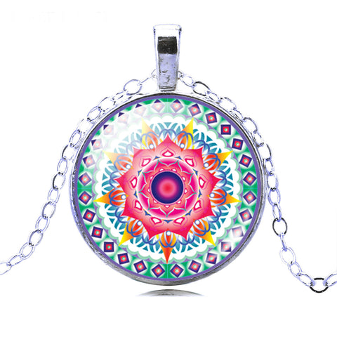 Image of Vintage Silver or Bronze Plated Symbol Buddhism Zen Mandala Flower Pendant + FREE Necklace - I'LL TAKE THIS