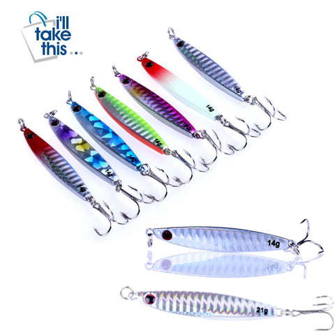 Image of Fishing Lure Colorful Metal Wobbler's - 14g 21g 30g Iron Plate lures' - I'LL TAKE THIS