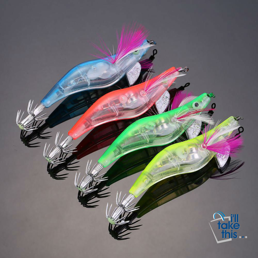 🦑 Fishing Lure - LED Electronic Luminous Shrimp/Prawn Lure Night Fishing Squid Jigs - I'LL TAKE THIS