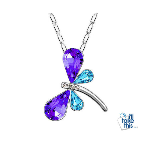 Image of Crystal Dragonfly - Butterfly Pendant with FREE Necklace - I'LL TAKE THIS